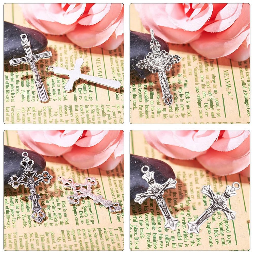 SUNNYCLUE 40PCS Pendentif Crucifix Croix et Centre Médaille ...