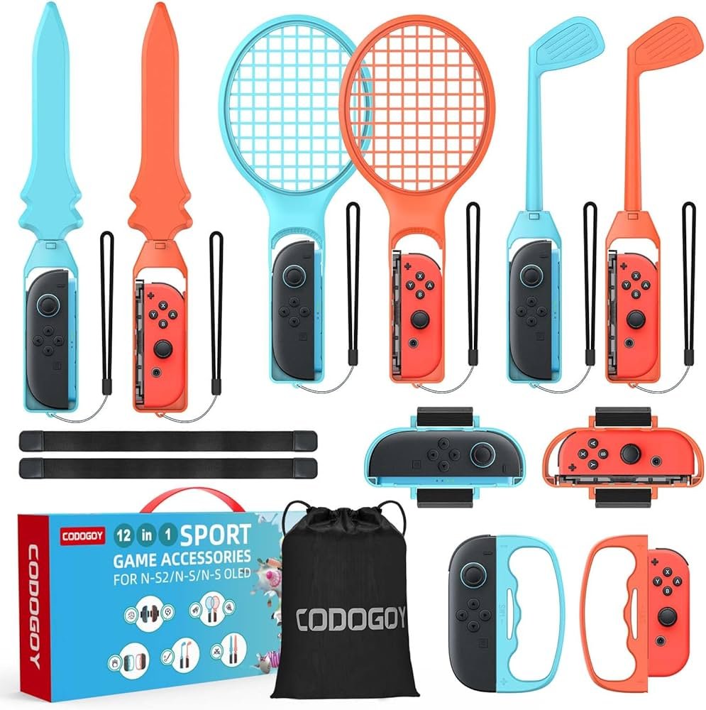Switch Sports Accessories Kits,12 in 1 Sports Family Party Pack with ...
