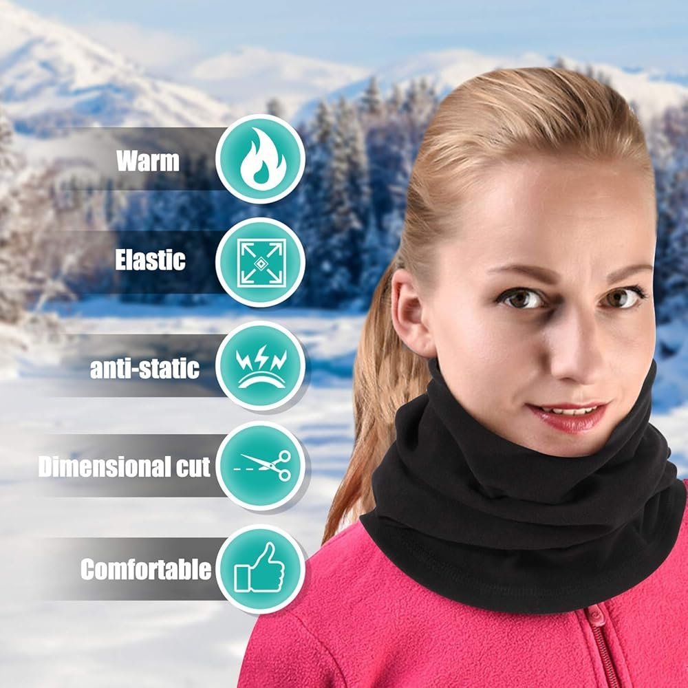 TAGVO Écharpe Thermique Cache-Cou en Polaire Douce, Cagoule ...