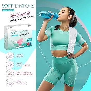Tampons Soft sans fil pour sport, natation & spa - 50 pcs