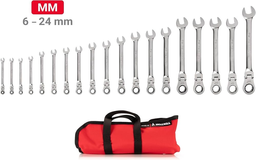 TEKTON Flex Head 12-Point Ratcheting Combination Wrench Set ...