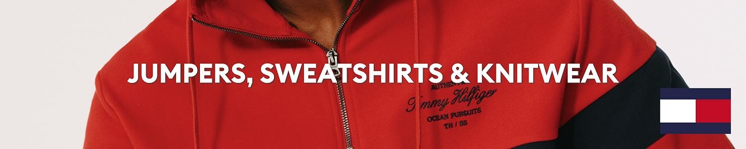 Tommy Hilfiger Sweat-Shirt Zippé Bicolore Rouge & Marine