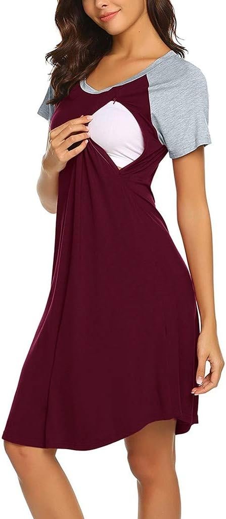 Topgrowth Nursing Nightgown Maternity Clothes Pajamas Women's ...