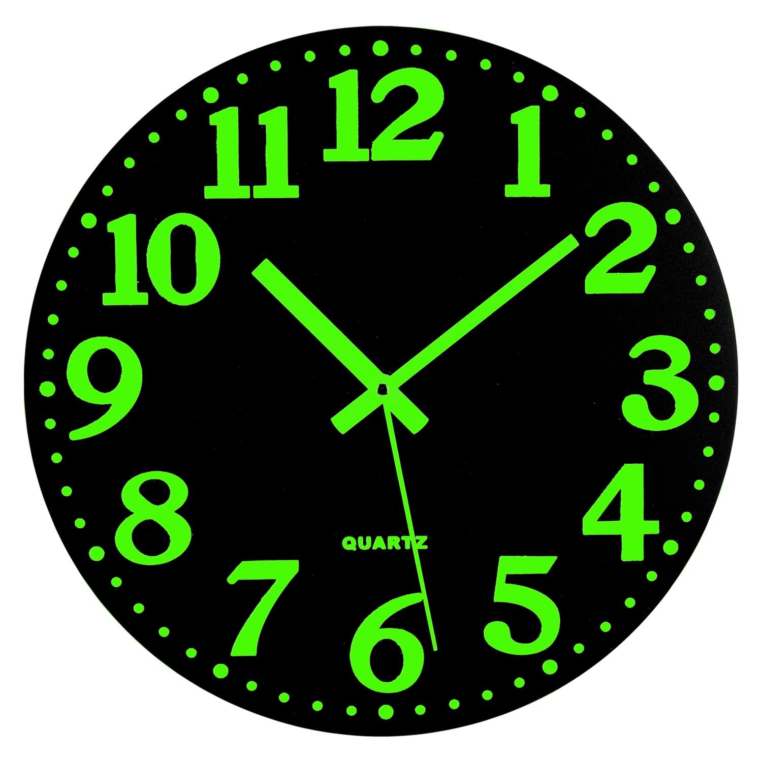 Topkey 12 inch Luminous Decoration Wall Clock Silent Wooden ...