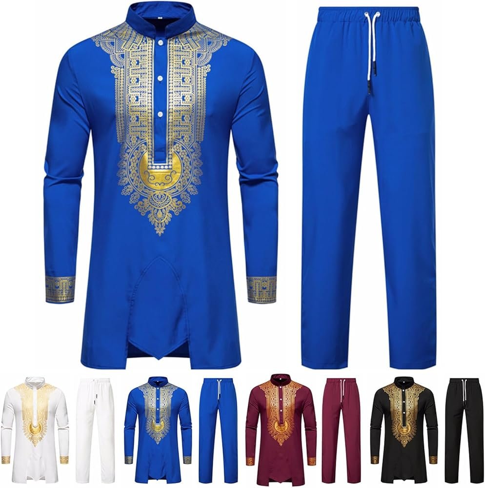TraÉditional Suit for Men African Dashiki Shirt and Pants Outfit 2 ...