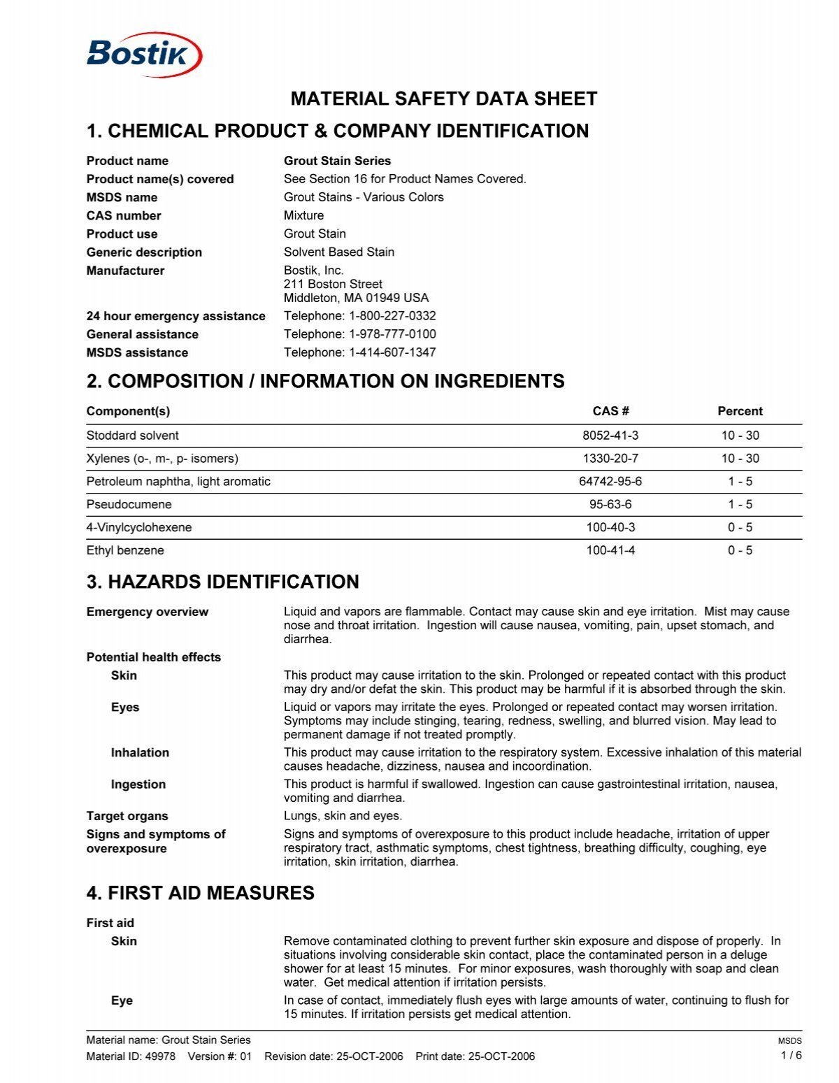 Types of Products That Require a Safety Data Sheet (SDS)