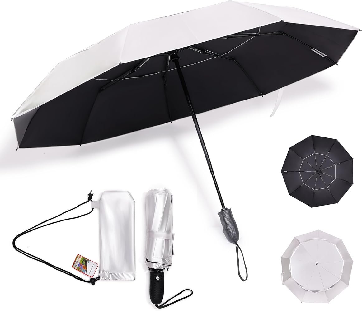 TUMELLA Parapluie de Voyage Compact Resistant au Vent