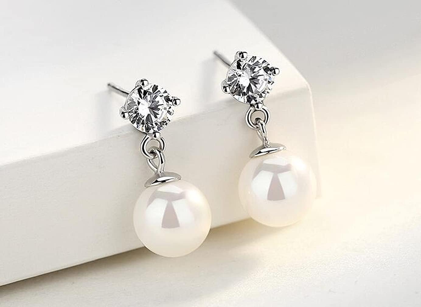 Vintage Boucles Doreilles En Perles Argent - Tiffany