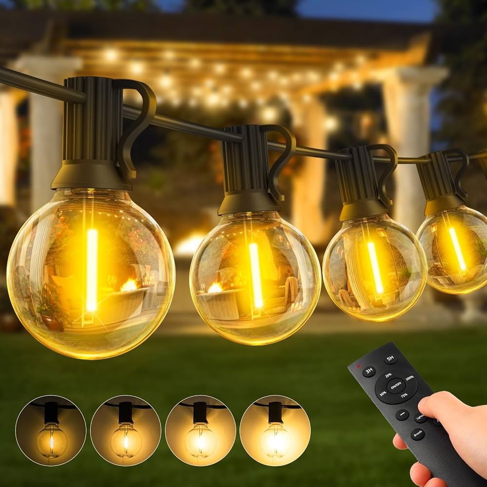 Warlisou 20 m Outdoor String Lights with Remote Control