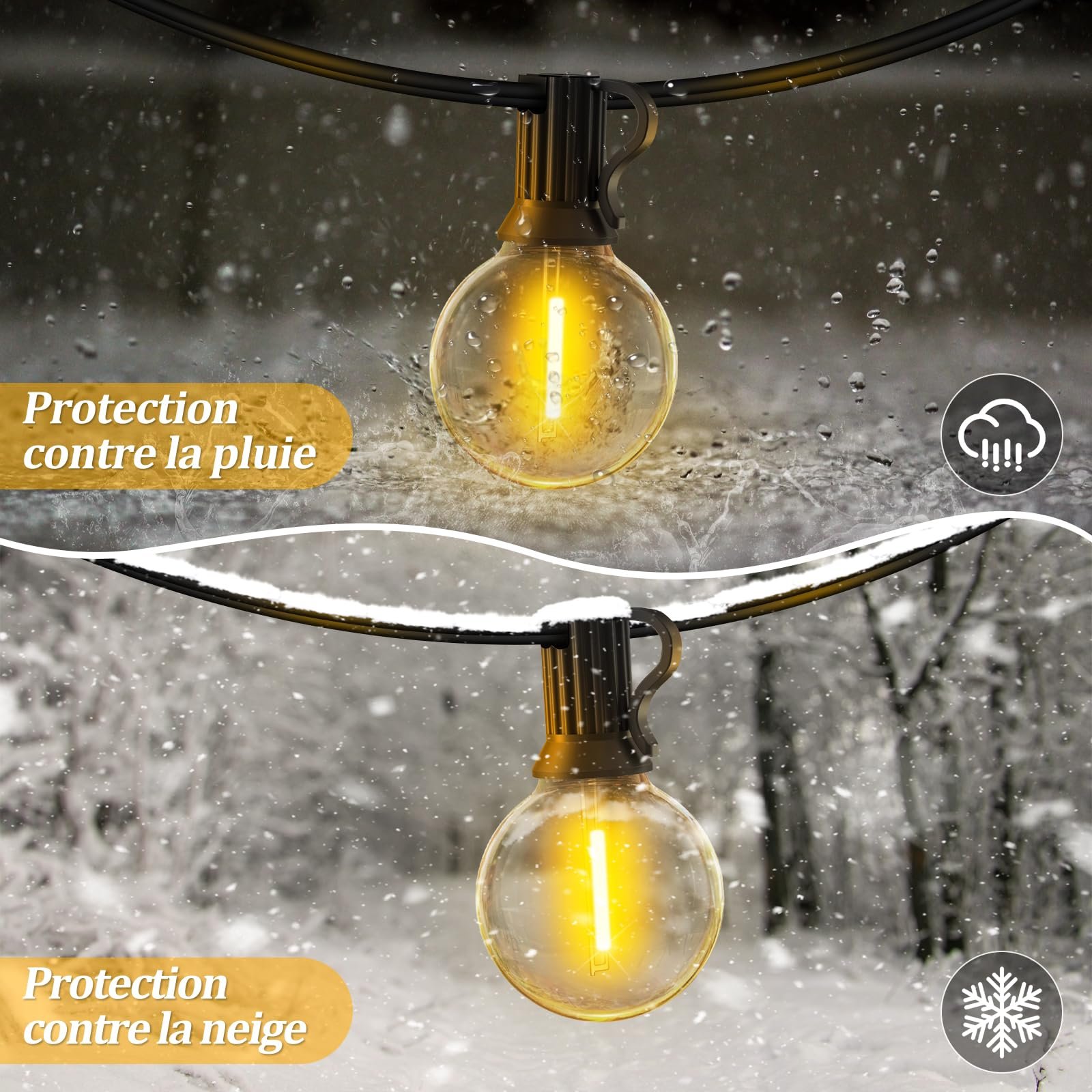 Warlisou 20 m Outdoor String Lights with Remote Control