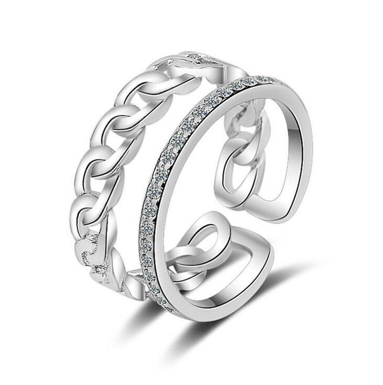 Wiftms 2pcs Femme Bagues Mode Réglable en Argent 925 Bagues ...