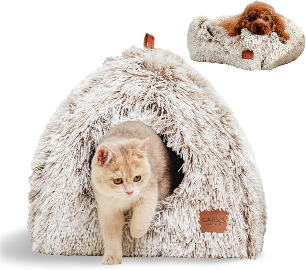 Winter Cat Beds, Soft Cat Cave, Warm Cat Beds, Calming Pet Beds ...