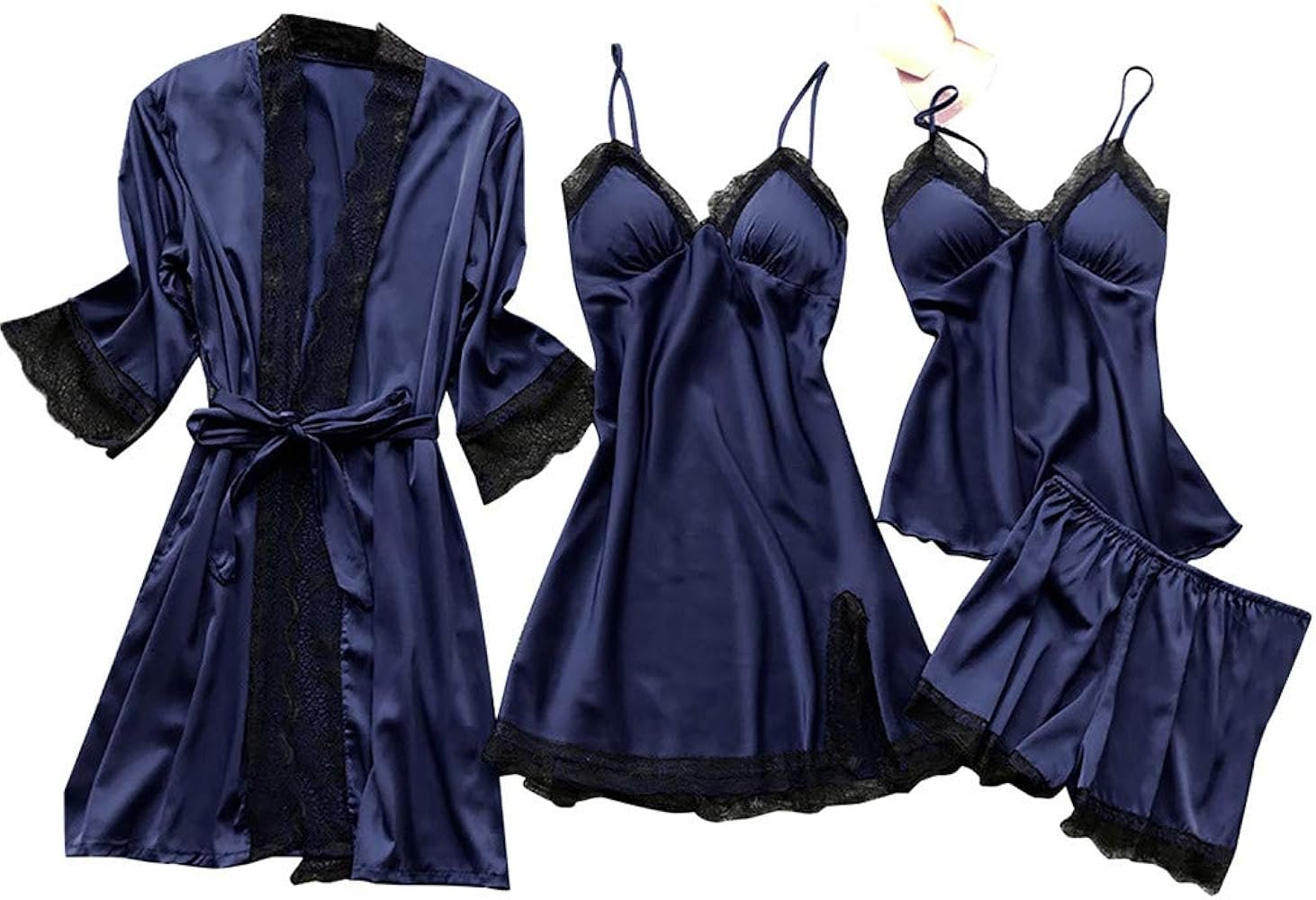 Women Lace Silk Nightgowns Large Size Sleepwear Pajamas ...