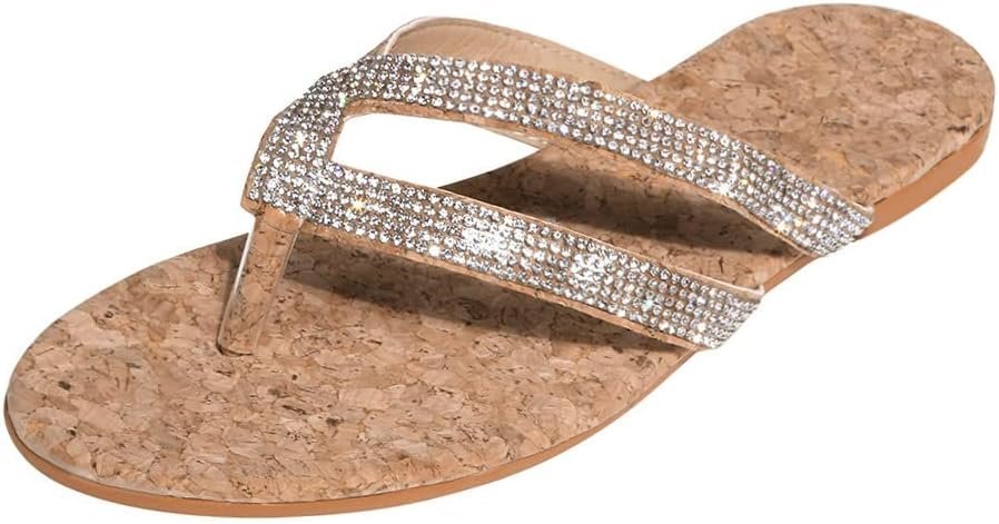 Women's flip flops slippers glitter sandals and slides open ...