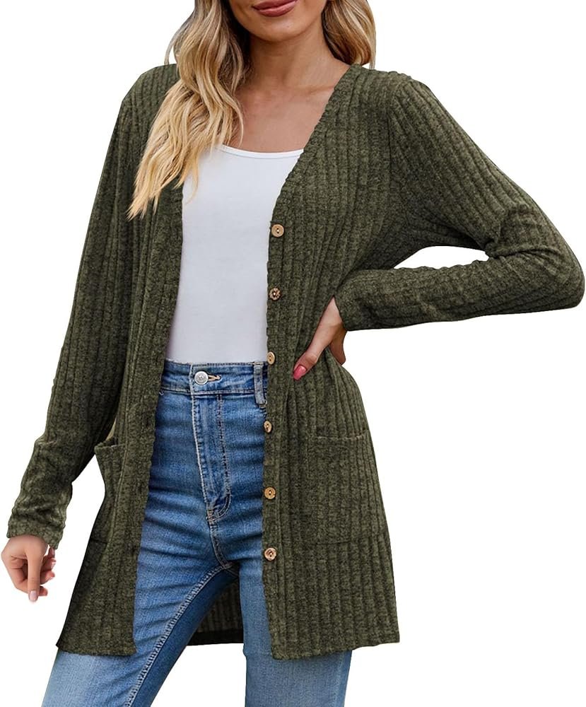 Women's Knitted Cardigan Autumn Winter Knitted Cardigan Sweater ...