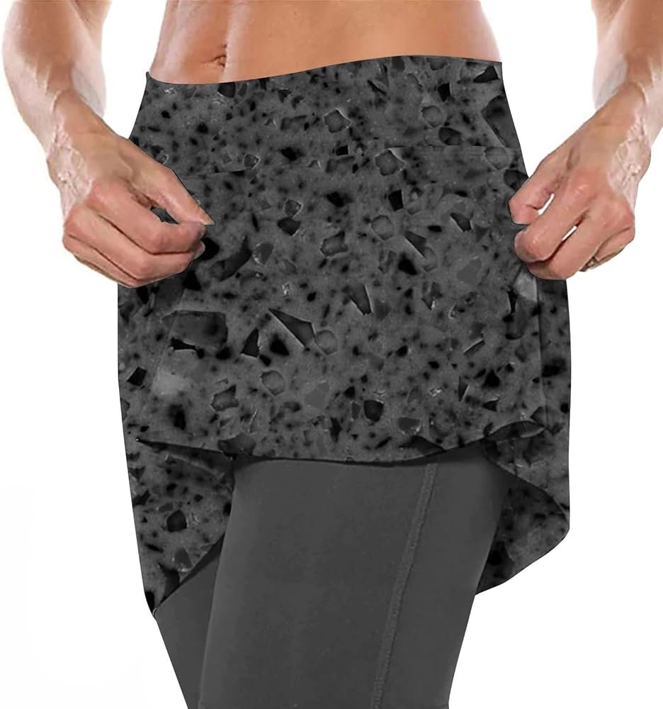 Women's Leggings with A-Line Skirt Yoga Pants High Waist Full ...