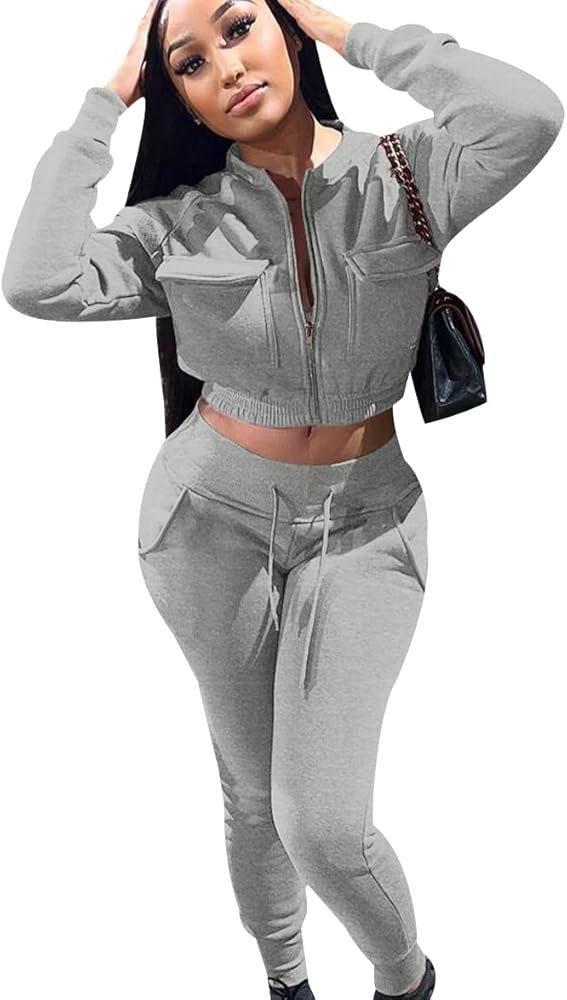 Women's Tracksuit Set Jogging Crop Top Set Homewear ...
