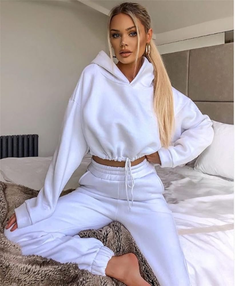 Women's Tracksuit Set Jogging Crop Top Set Homewear ...