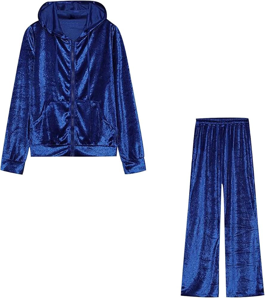 Women's Velour Jogging Set Homewear Loungewear Tracksuit ...