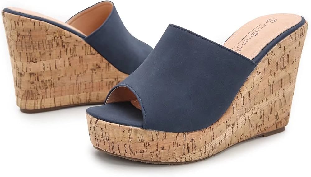 Women's Wedge Heels Sandals Open Toe Mules Fashion Summer ...