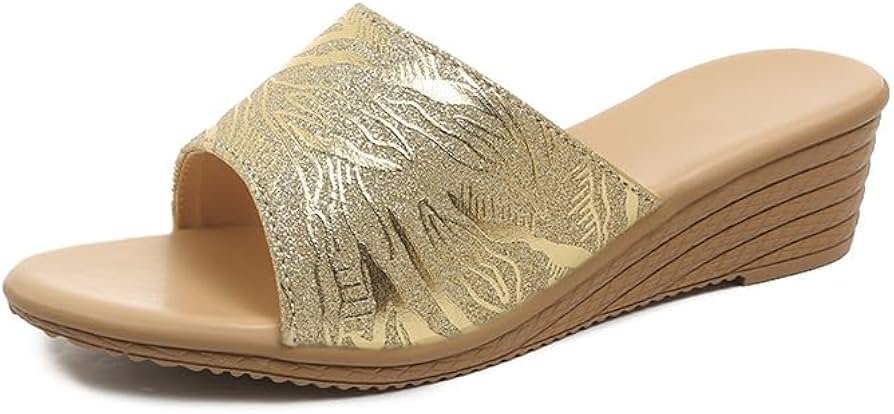 Women's Wedge Heels Sandals Open Toe Mules Fashion Summer ...