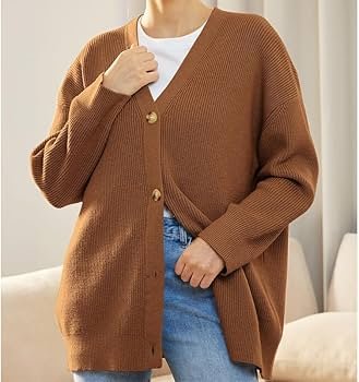 Womens Fall Sweaters Cardigan 2024 Open Front Oversized Button ...