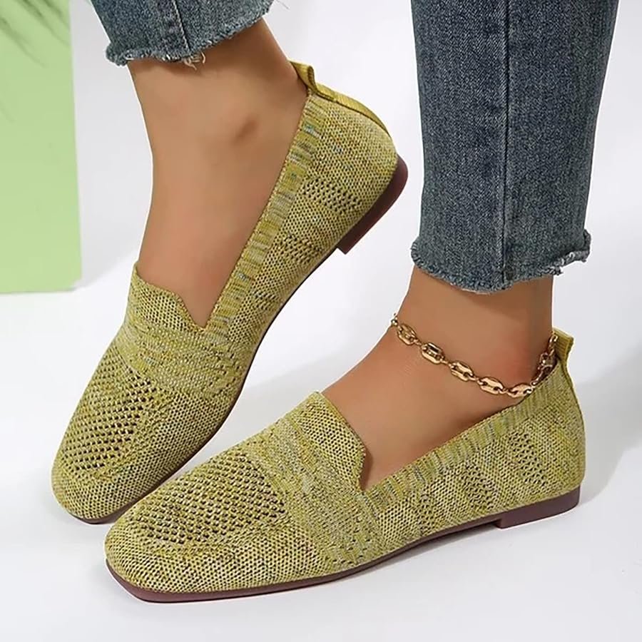 Womens Soft Sole Breathable Knitted Sneakers Casual Shoes ...