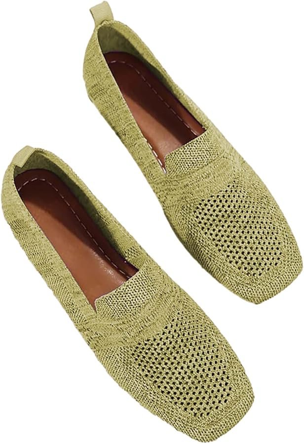 Womens Soft Sole Breathable Knitted Sneakers Casual Shoes ...