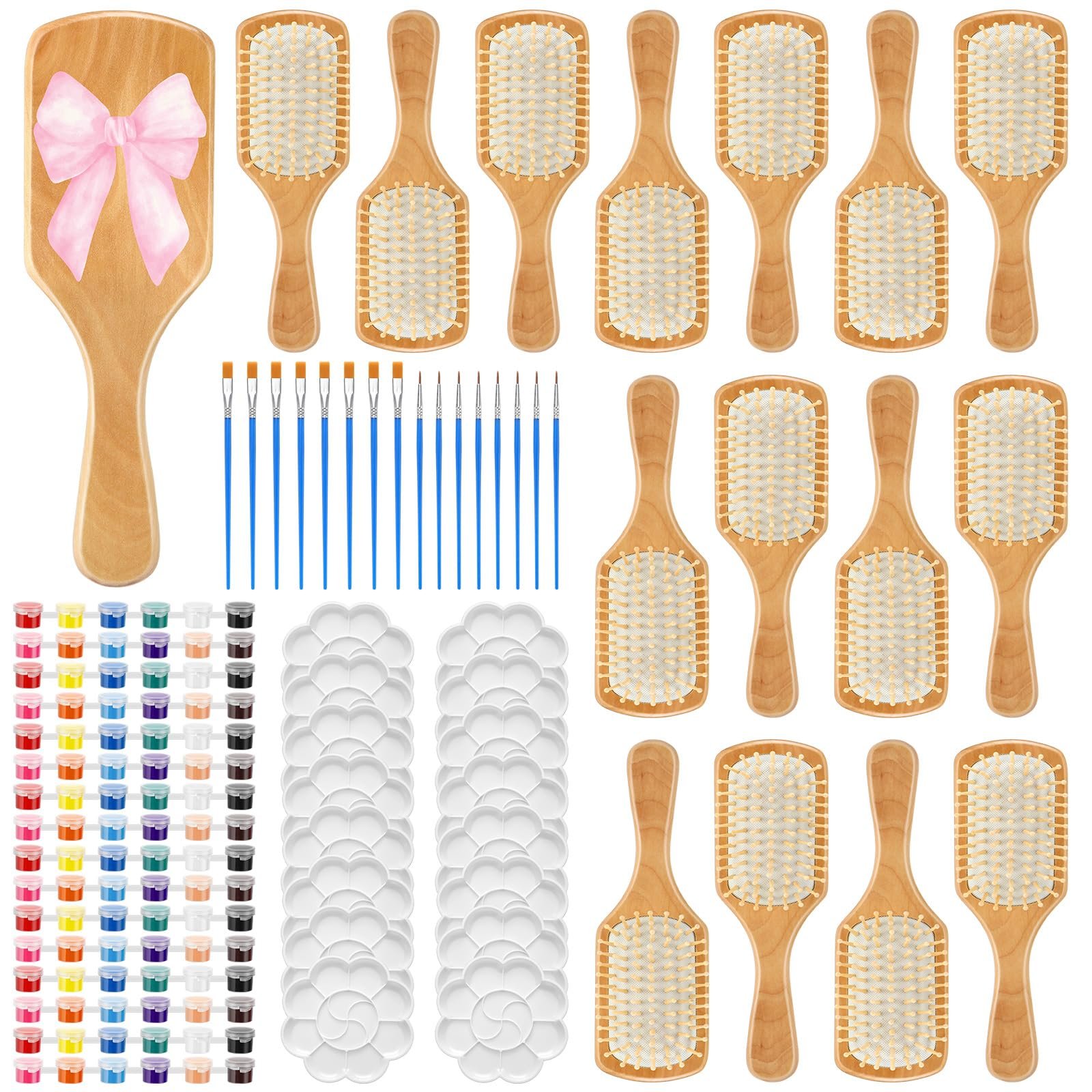 Wooden Hair Brushes - Diy Painting Kit | Paint Your Own Wood ...