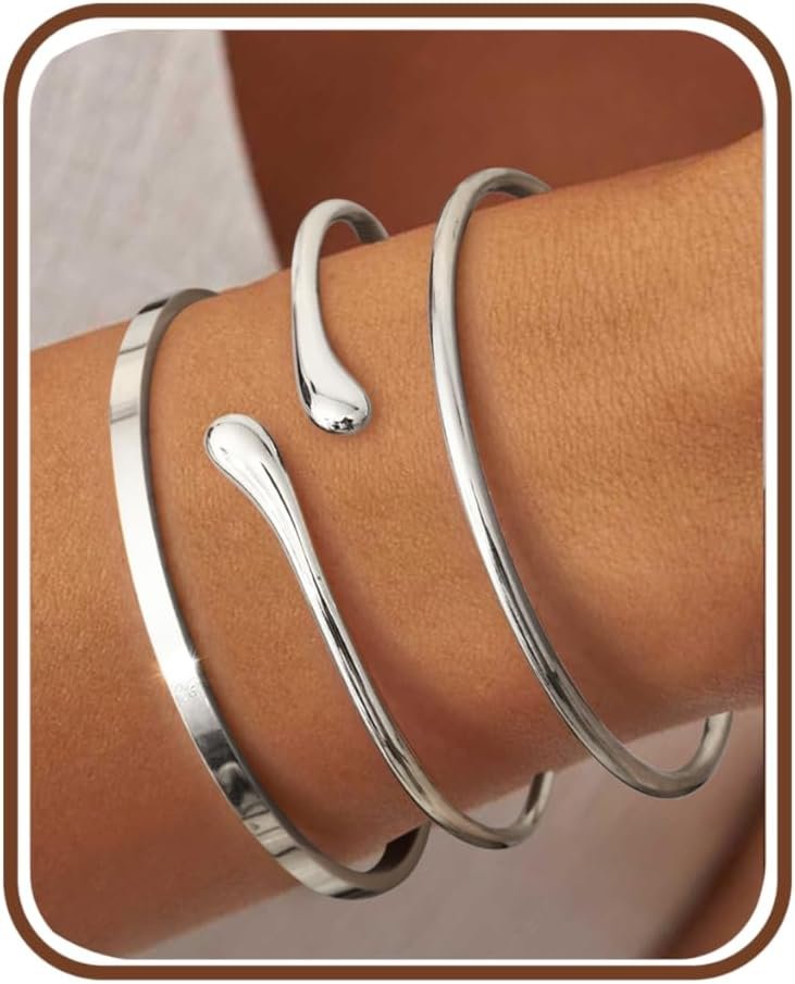 YADOCA 3 Pieces Bracelets Femme Or Acier Inoxydable