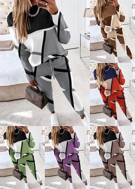 Yesgirl Women's Tracksuit Set 2-Piece Jogging Sportswear Printed ...