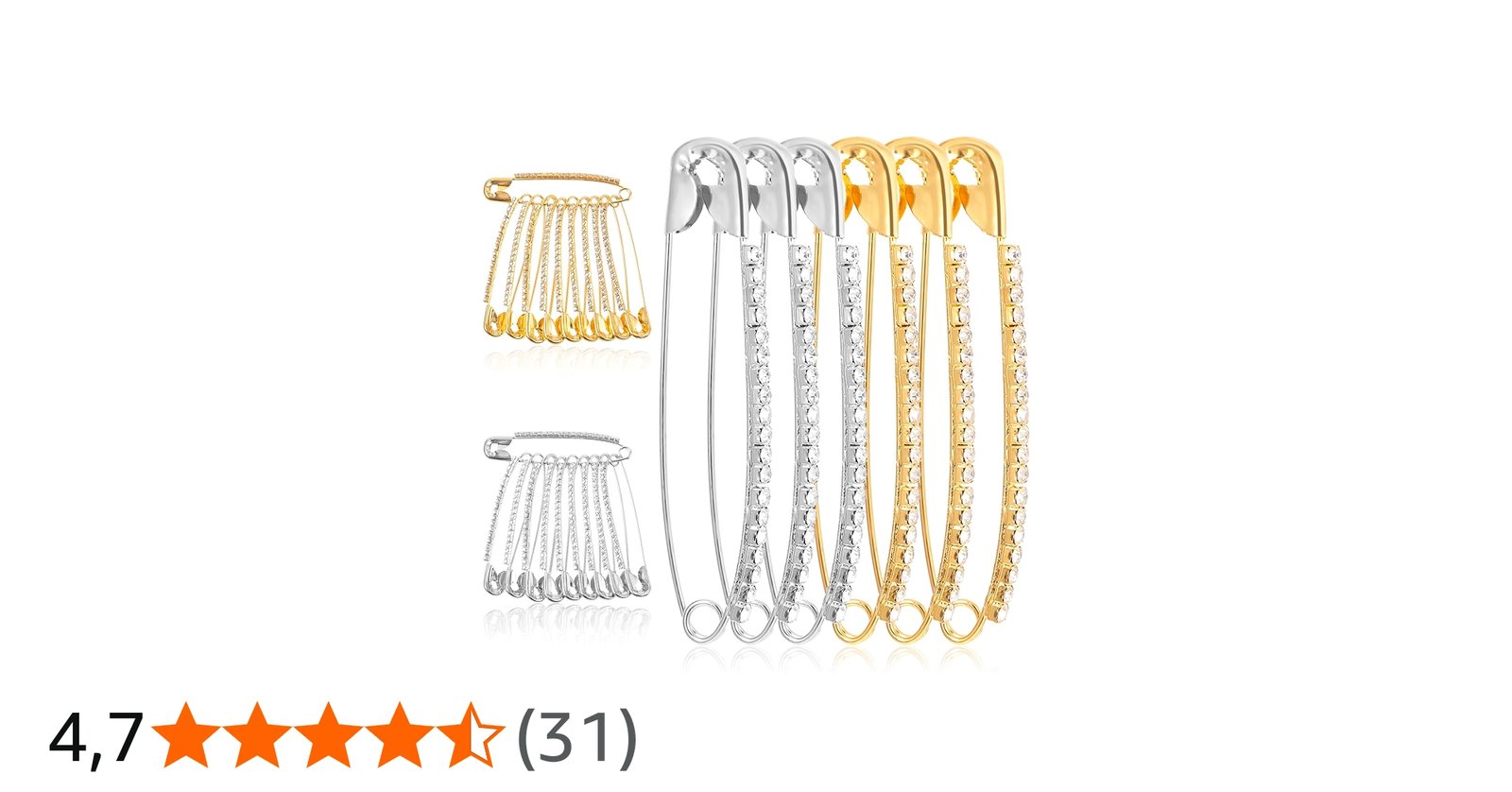 Ymapinc Lot de 20 épingles à nourrice élégantes en strass, pinces à ...