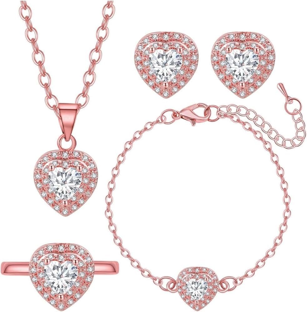 ZhouWei 5 Pièces Parure Bijoux Femme, Ensemble Collier Boucle ...