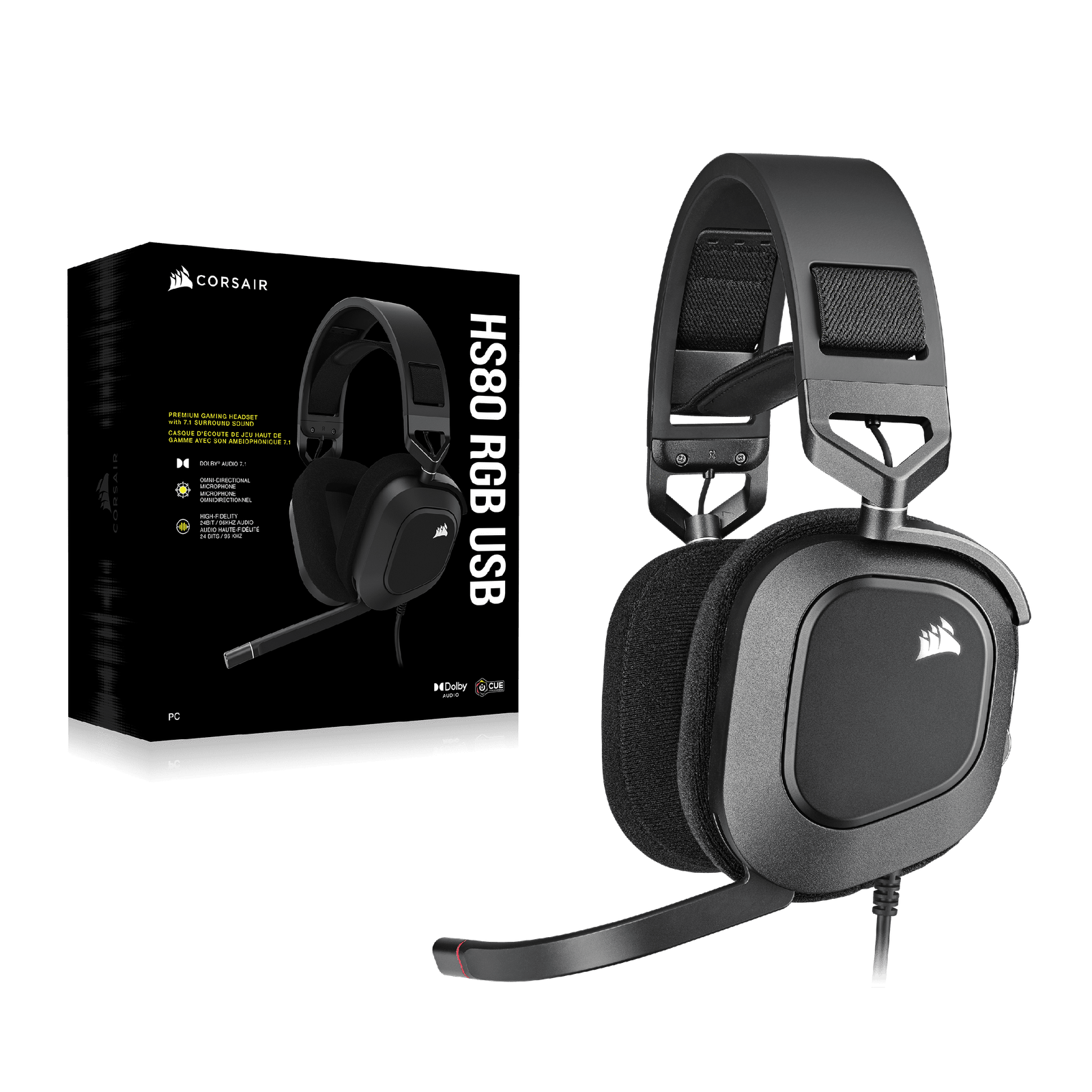 Corsair HS80 RGB USB Premium Casque de Jeu avec Son ...