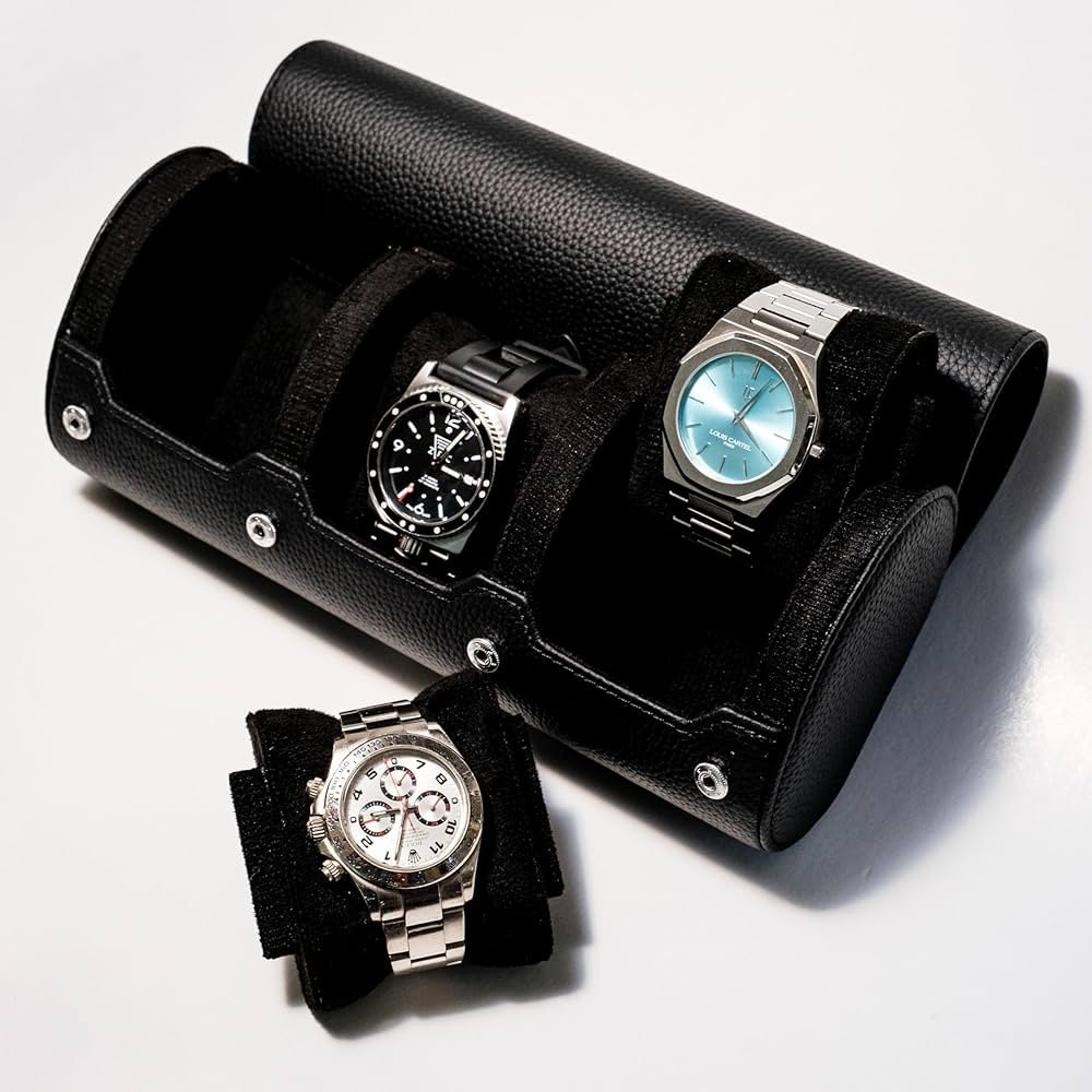 TIMESHELTER Étui de voyage et de rangement Luxe pour 3 montres