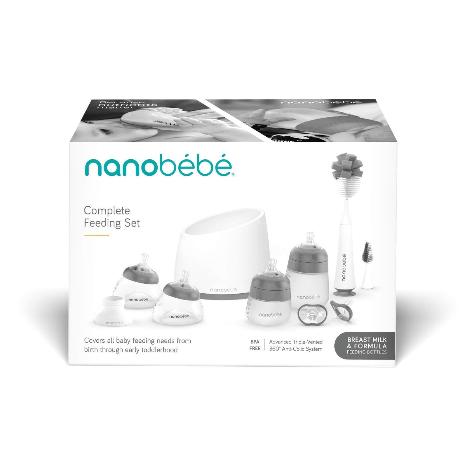 Adidas Biberons Baby Bottle Complete Feeding Set Nanob Argent