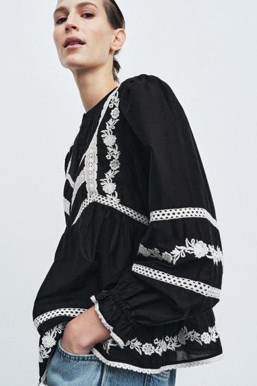 Zara Shirts Blouses Noir