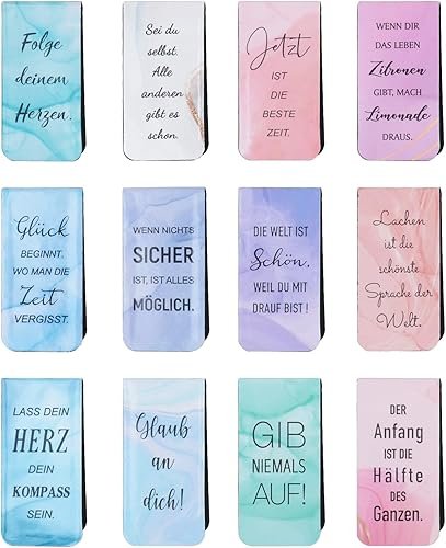 12Pcs Marque Page Allemand Signet Magntique avec Phrase ...