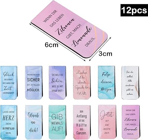 12Pcs Marque Page Allemand Signet Magntique avec Phrase ...