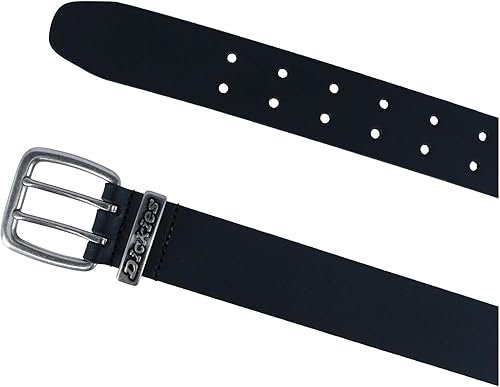 Dickies Men's Leather Two Prong Casual Belt, Small, Black, Noir , S