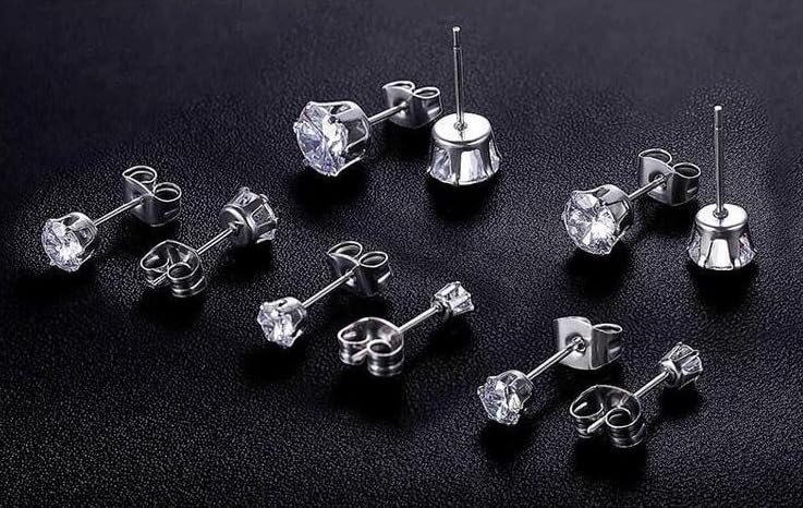Ozmw 6 Paires Boucles d'Oreilles Medicales en Acier Inoxydable ...