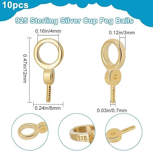 Beebeecraft 1 boîte 10 pièces Epingle à Œil Belière Pendentifs Breloques en Argent ...