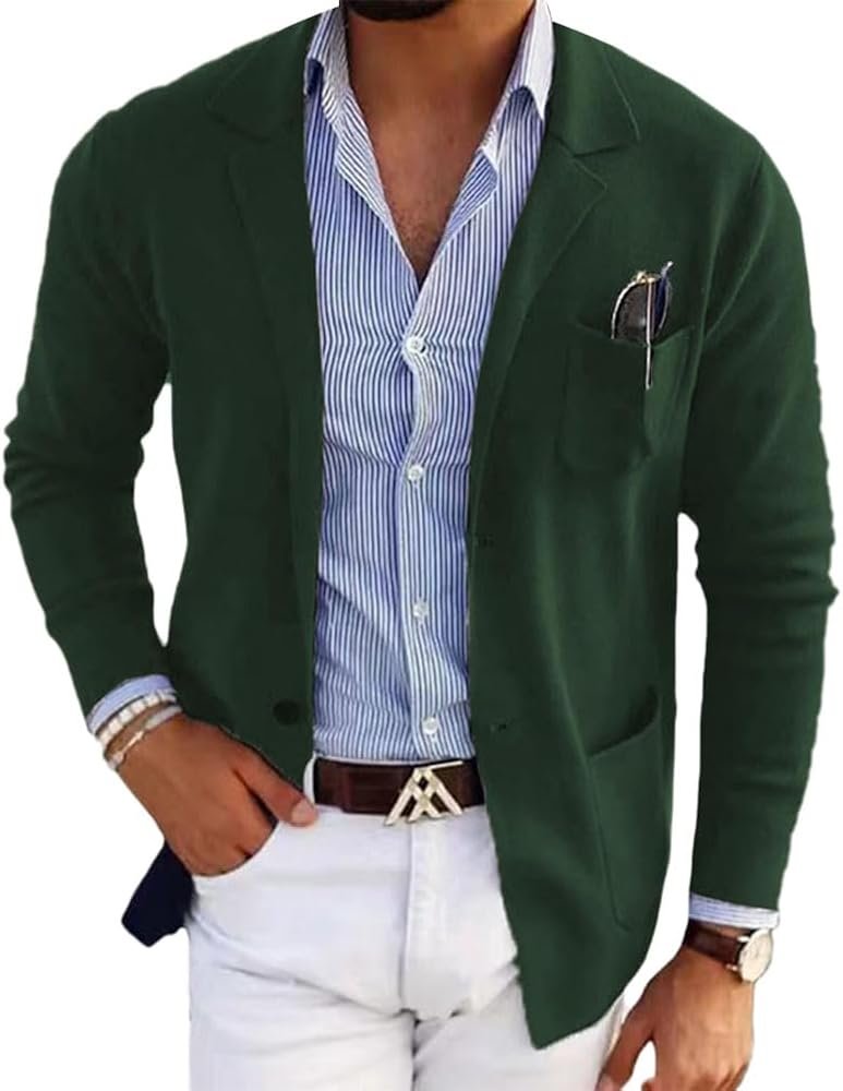 Blouson Homme Veste Jacket Slim Blazer Veston Casual, Bleu ...