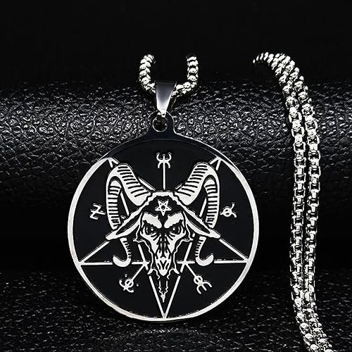 XIPIEIO Collier Tete de Mouton Email Noir