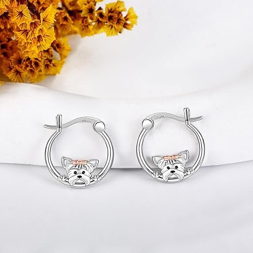Boucles D'oreilles Yorkie En Argent Sterling Boucles D ...