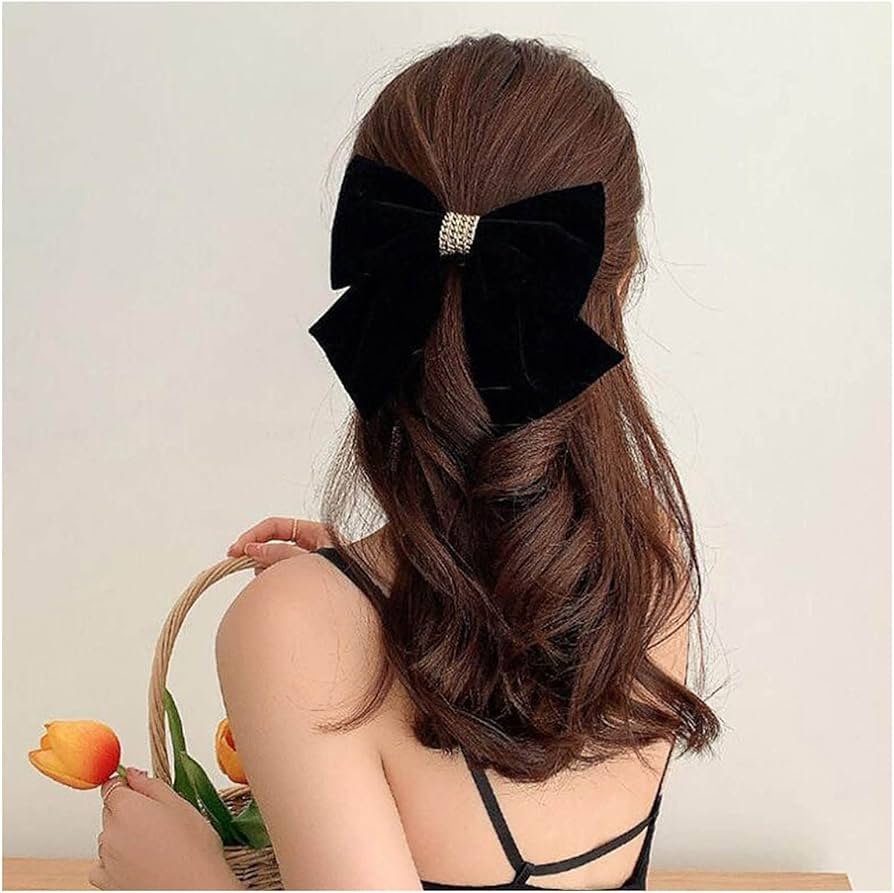 TseenYi Grand Noeud De Cheveux Pince À Cheveux En Velours ...