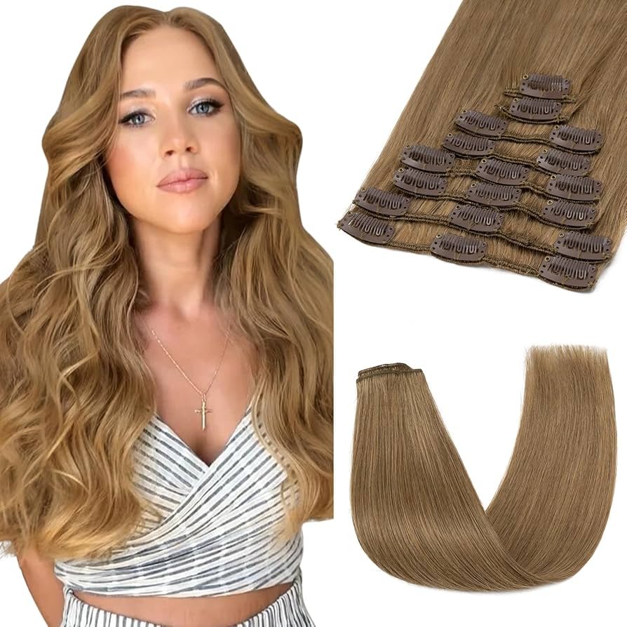 SEGOHAIR 8PCS Extension Cheveux Naturel Clip, 8 pouces ...