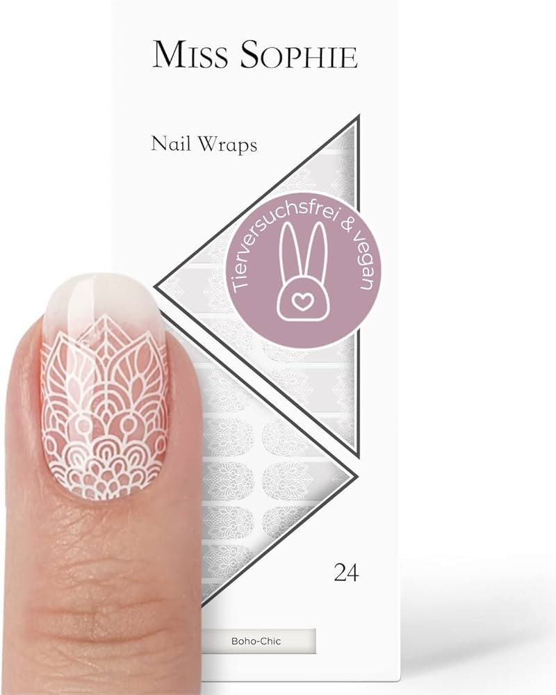 Miss Sophie Nail Wrap - "Boho-Chic", Transparent, Graphique ...