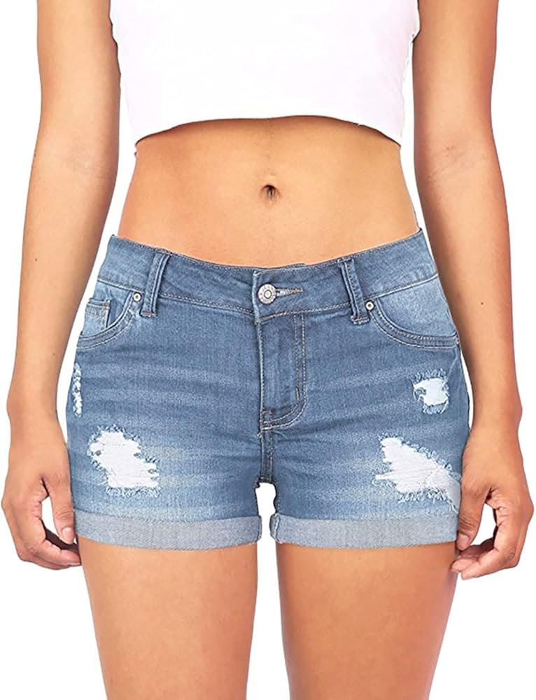 Bermuda de Jeans Femmes Curvy Pantalon Court en Denim ...
