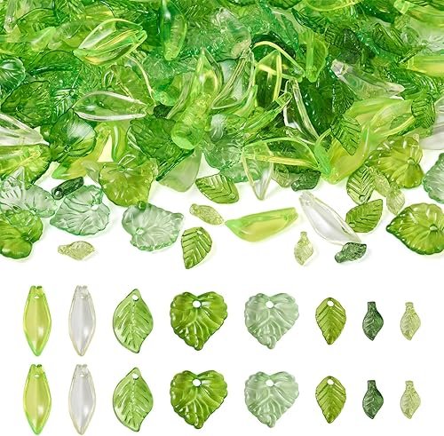 Craftdady Lot de 320 pendentifs de feuilles transparentes ...